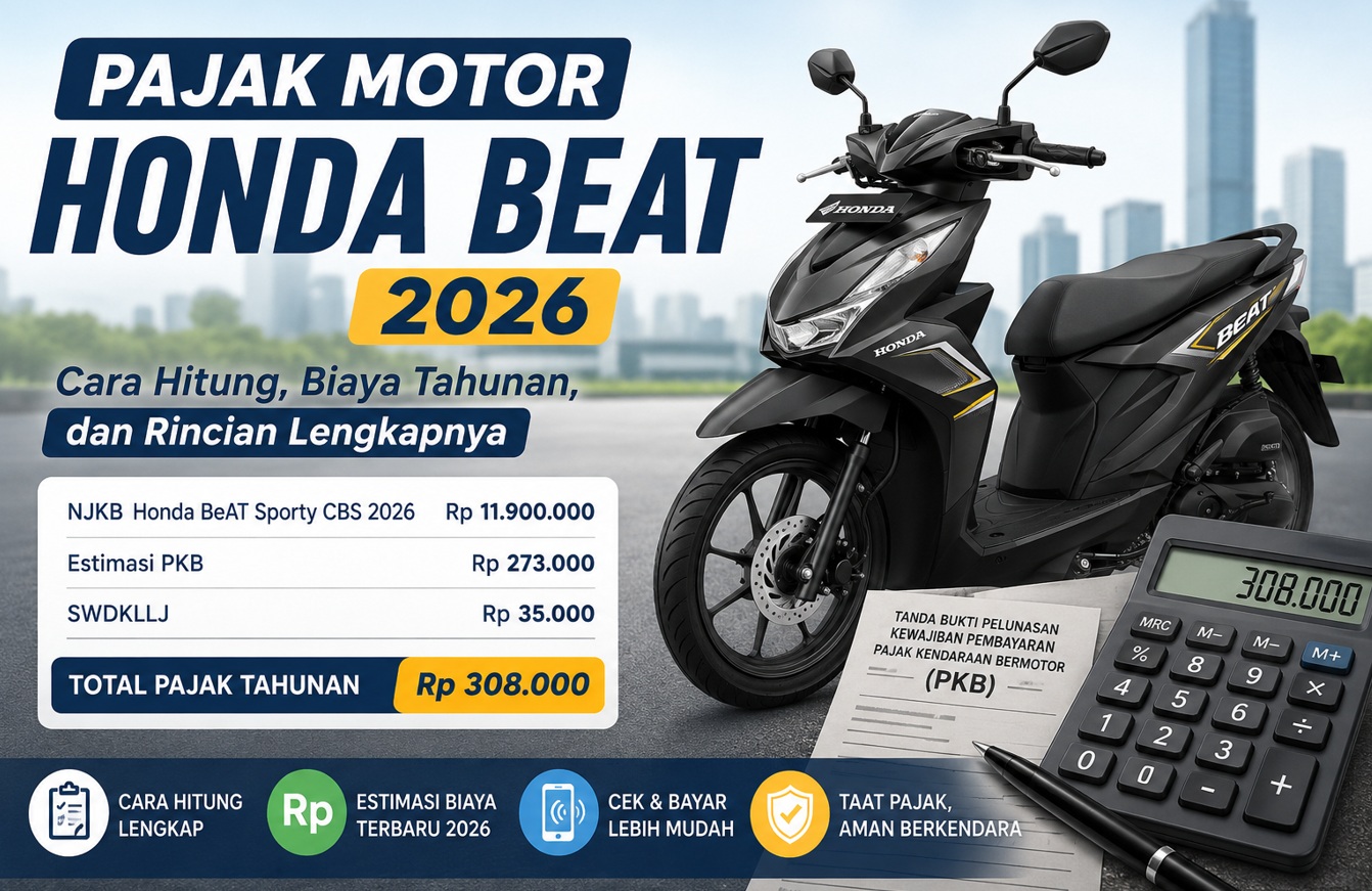 Pajak Motor Honda BeAT 2026: Cara Hitung, Biaya Tahunan, dan Rincian Lengkapnya