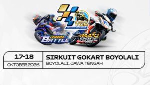 Jadwal Yamaha Cup Race 2026 Boyolali berlangsung 17–18 Oktober di Sirkuit Gokart Boyolali, dengan balap motor, MAXi Race, dan drag battle.